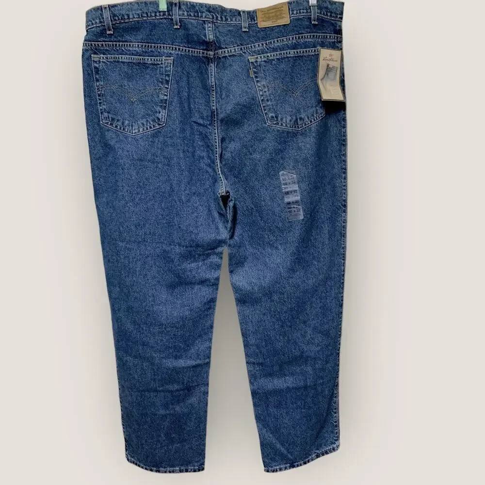 Levi's 540 Vintage 90s Relaxed Fit Tapered Denim Blue Jeans Men Size 50X32 New